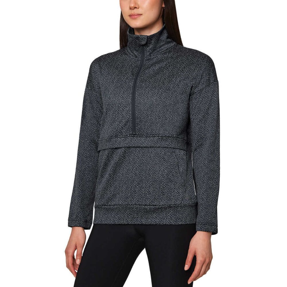 Mondetta Women's Size XL Black Combo Front Active Popover Sweatshirt NWT